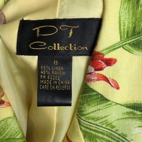 DT Collection Linen Blend Tropical Print Shacket SZ 8 - Picture 4 of 5